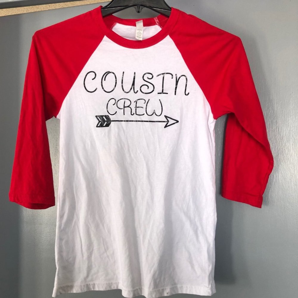 Bella-Canvas Tee Size Small Cousin Crew 3/4 sleeves